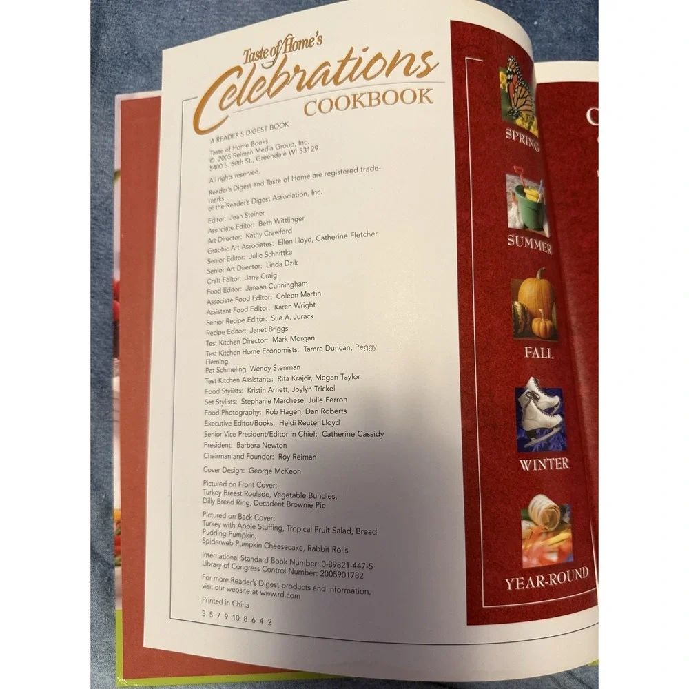 Taste of Home: Celebrations Cookbook- A Year Full of Recipes for Every Oc - GOOD